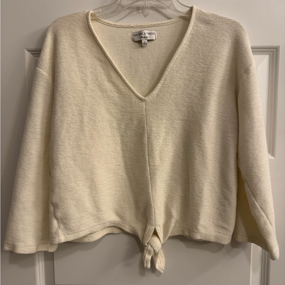 Beige madewell tie front top
